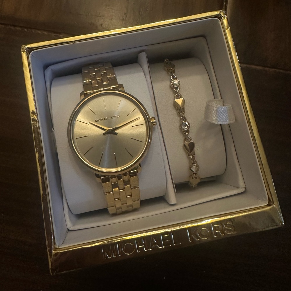 Michael Kors Pyper Gold Tone Watch Set